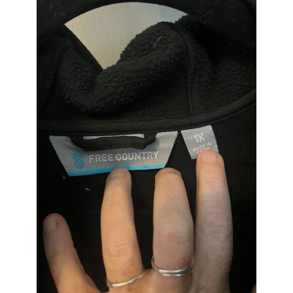 Free country women’s size 1x black fleece jacket coat - Picture 2 of 5